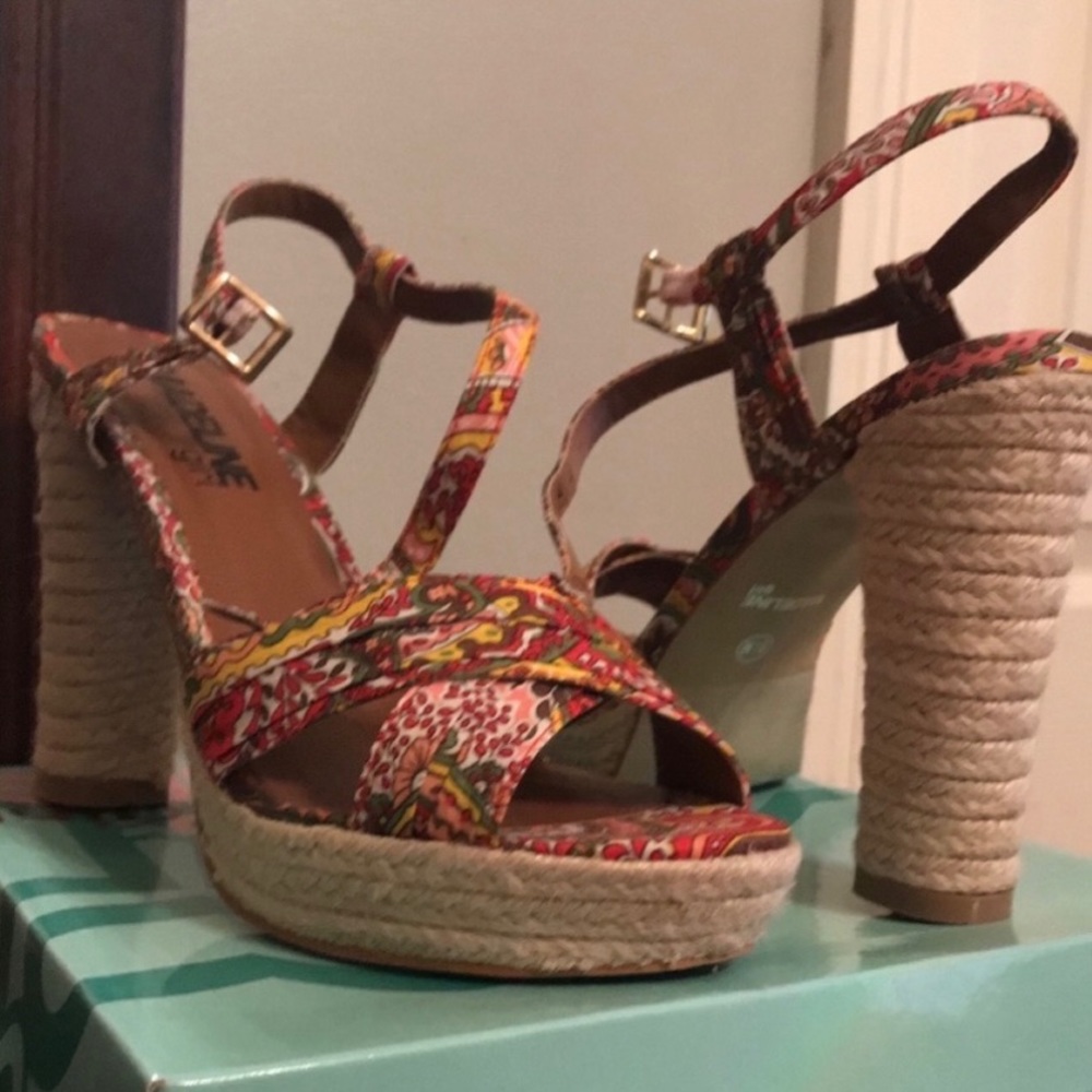 Floral Platform Sandals